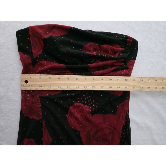 VTG Byer Too Dress 90s Y2K Floral Maxi Sheer Glam Goth Fairy Whismigoth USA Rose - Picture 5 of 14